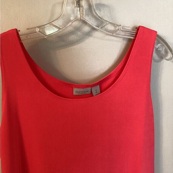 CHICO'S SIZE 2 MED 12 14 WATERMELON EASYWEAR SCOOP NECK TANK TOP - Picture 3 of 5